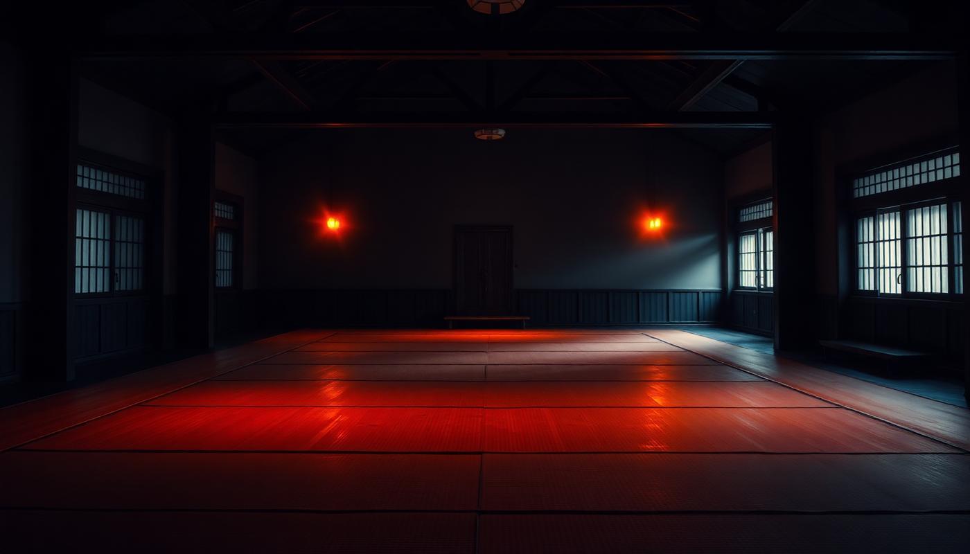 Training hall with tatami mats